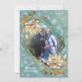 Lichtblauw palet op een Brons Gold Barogue ontwerp Kaart (Voorkant)