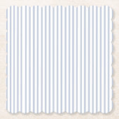 Lichtblauw Periwinkle Dunne Delicate Streeppatroon Kartonnen Onderzetters (Voorkant)