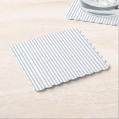 Lichtblauw Periwinkle Thin Delicate Stripe Pattern Kartonnen Onderzetters (Gebogen)