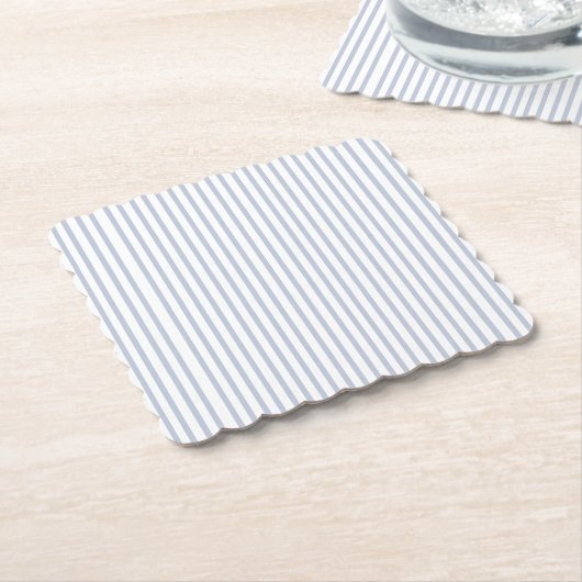Lichtblauw Periwinkle Thin Delicate Stripe Pattern Kartonnen Onderzetters (Gebogen)