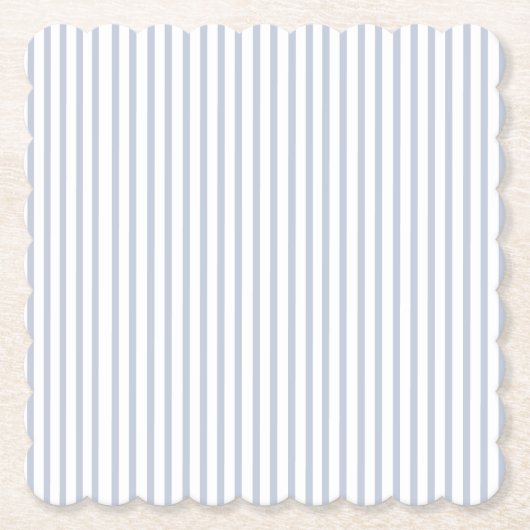 Lichtblauw Periwinkle Thin Delicate Stripe Pattern Kartonnen Onderzetters (Voorkant)