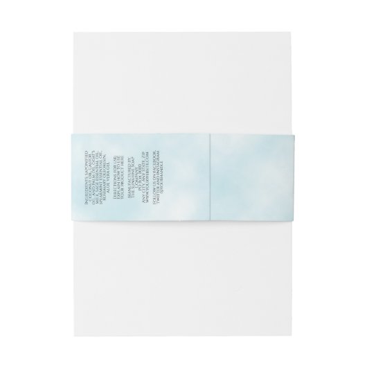 Lichtblauw perkament papier stijl zeep buik band uitnodigingen wikkel (Achterkant Voorbeeld)