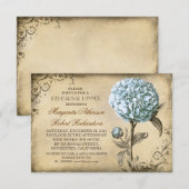  lichtblauw pioen rustiek repetitiediner kaart (Voorkant / Achterkant)