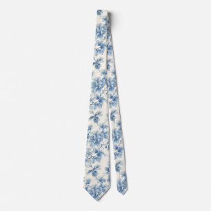 Lichtblauw Porselein Bloemige Bruidsjonkers Cadeau Stropdas