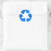 Lichtblauw recyclen ronde sticker (Tas)