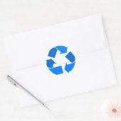 Lichtblauw recyclen ronde sticker (Envelop)