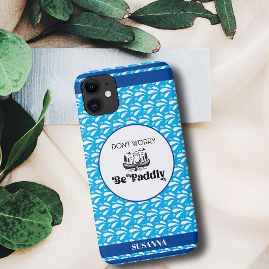 Lichtblauw Retro Patroon Otter Kano Aangepaste Naa Case-Mate iPhone Case