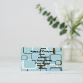 Lichtblauw Retro Squares Visitekaartje (Staand voorkant)