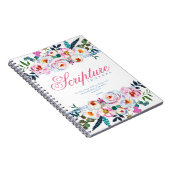 Lichtblauw Roze Floral genoemd het Schrift Notitieboek (Rechterzijde)