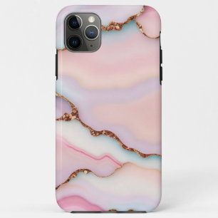 Lichtblauw Roze Marmeren Agaat Modern Collectie iPhone 11 Pro Max Hoesje
