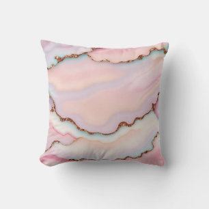 Lichtblauw Roze Marmeren Agaat Modern Collectie Kussen