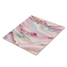 Lichtblauw Roze Marmeren Agaat Populair Collectie Tegeltje