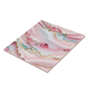 Lichtblauw Roze Marmeren Agaat Populair Collectie Tegeltje