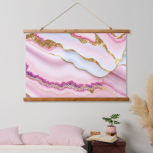 Lichtblauw Roze Marmeren Agaat Trendy Collectie Hangend Wandkleed