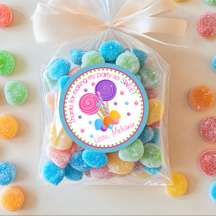 Lichtblauw Roze Sweet Shop Verjaardagsgunst Ronde Sticker