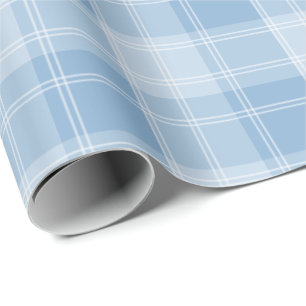 Lichtblauw ruitpatroon cadeaupapier