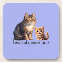 Lichtblauw Sassy Cat Theme Hard plastiek onderzett