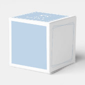 Lichtblauw Stijlvol Script Custom Elegant Bruiloft Bedankdoosjes (Achterkant)