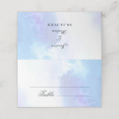 Lichtblauw, Strand Wedding Place Card (Buitenkant ongevouwen)