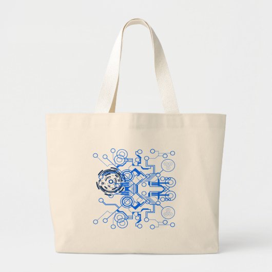 lichtblauw stroomschema grote tote bag (Voorkant)