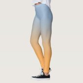Lichtblauw tot Oranje gradiënt Elegant Monogram Leggings (Links)