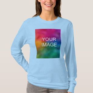 Lichtblauw Upload uw foto naar Vrouwen Online Shop T-shirt