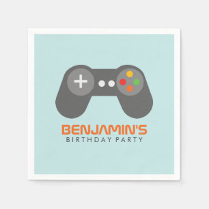 Lichtblauw Videospelcontroller Verjaardag Servet