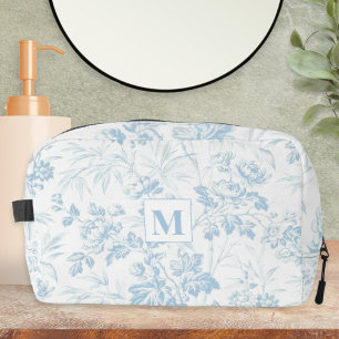 Lichtblauw Vintage Bloemmotief Elegant Mooi Toilettasje