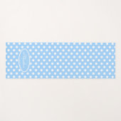 Lichtblauw wit polka dot yoga mat (Voorkant (horizontaal))