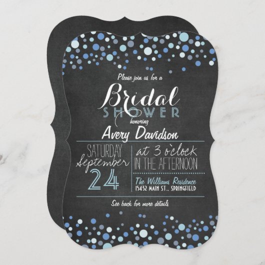 Lichtblauw, wit Retro krijtbord Vrijgezellenfeest Kaart (Voorkant / Achterkant)