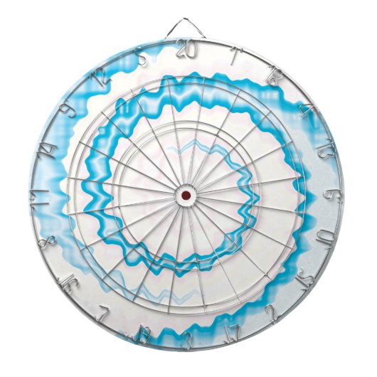 Lichtblauw wit stropdas kleurstoffen wervelen koel dartbord (Voorkant)
