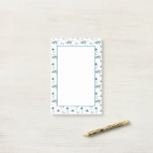 Lichtblauw Wit Zee Schildpad Sealife Print Post-it® Notes (Op bureau)
