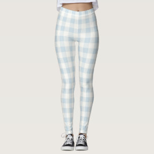 Lichtblauw Witte Schotse Strepen Leggings