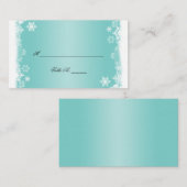 Lichtblauw Witte Sneeuwvlokken Wedding Place Cards Plaatskaartje (Voorkant / Achterkant)