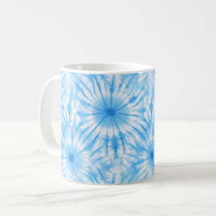 Lichtblauw Witte Tie Dye Koffiemok