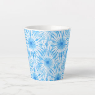 Lichtblauw Witte Tie Dye Latte Mok