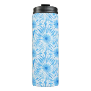 Lichtblauw Witte Tie Dye Thermosbeker