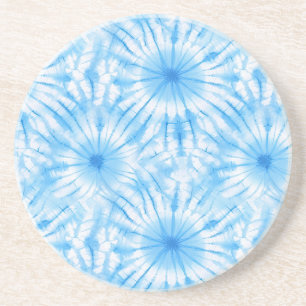Lichtblauw Witte Tie Dye Zandsteen Onderzetter