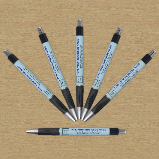 Lichtblauw zakelijk merk op pen