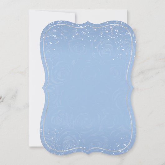 Lichtblauw Zilver Prinses Quinceanera Verjaardag Kaart (Achterkant)