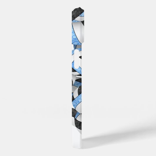 Lichtblauw zwart monogram meisjes volleybal Case-Mate iPhone case (Achterkant / Rechts)