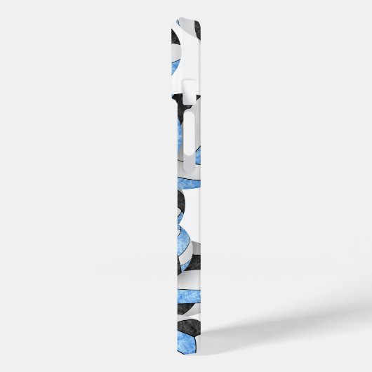 Lichtblauw zwart monogram meisjes volleybal Case-Mate iPhone case (Achterkant / Links)