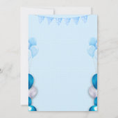 Lichtblauwe 5e verjaardag uitnodiging (Achterkant)