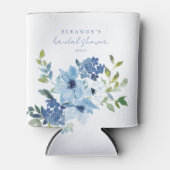 Lichtblauwe Aquarel Bloem Bruiloft Custom Blikjeskoeler (Voorkant)