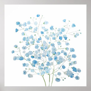lichtblauwe Baby Breath Bouquet Poster