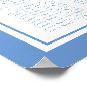 Lichtblauwe Bat Mitswa Ster van David Zitplaatskaa Poster (Hoek)