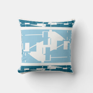 Lichtblauwe Blauwgroen mediterrane mozaïek Kussen