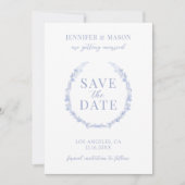 Lichtblauwe bloem Sla de uitnodiging van de Datumf (Voorkant)