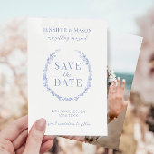 Lichtblauwe bloem Sla de uitnodiging van de Datumf