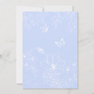 Lichtblauwe bloemen patroon, bloemen, minimalistis kaart